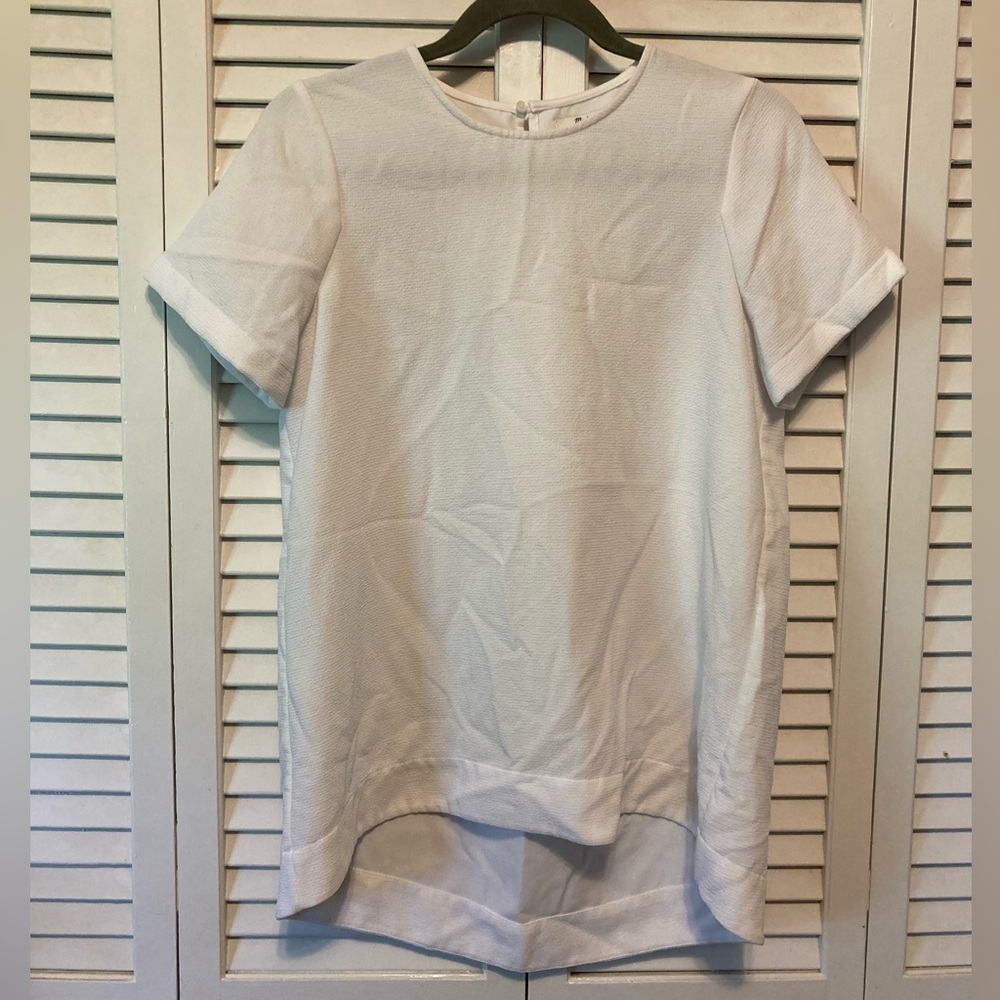 Madewell Off-White Crepe Short Sleeve Keyhole Back Blouse Size Small